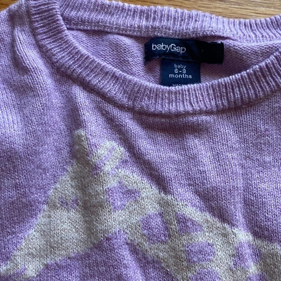 GAP Hard to Find‎ Giraffe Sweater Romper Heathered Lilac - Picture 5 of 7